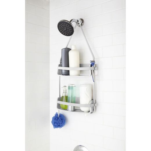 Organisateur de douche 2 niveaux Flex blanc, 31x9x65cm