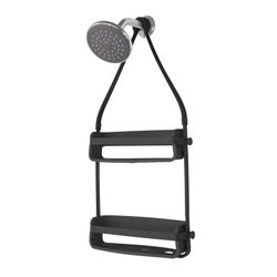 Black ABS shower caddy, 31 x 9 x 65 cm | flex
