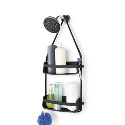 Black ABS shower caddy, 31 x 9 x 65 cm | flex