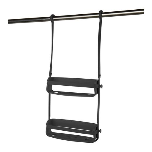 Black ABS shower caddy, 31 x 9 x 65 cm | flex