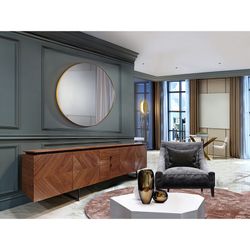 ORIO-ronde gouden wandspiegel, 4x120x120 cm