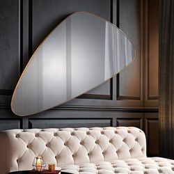 ORIO-Miroir Mural Triangle Doré, 3x85x165 cm