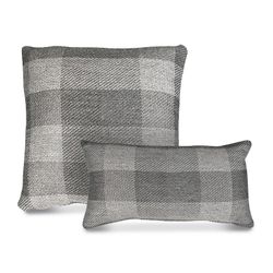 Lot de 2 housses de coussin à carreaux gris - Vik
