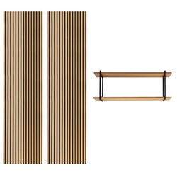 Set van 2 natuurlijke akoestische panelen van 240 cm hoog en 1 plank L | akoestisch geluid