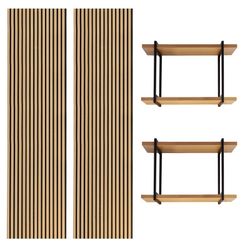 Set van 2 natuurlijke akoestische panelen van 240 cm hoog en 2 planken | akoestisch geluid