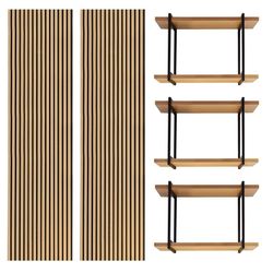 Set van 2 natuurlijke akoestische panelen van 240 cm hoog en 3 planken | akoestisch geluid