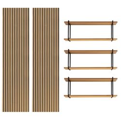 Set van 2 natuurlijke akoestische panelen van 240 cm hoog en 3 L-planken | akoestisch geluid