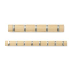 Lot de 2 porte-manteaux muraux Flyp Hook Bois naturel
