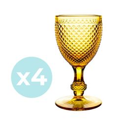Set of 4 glasses and 1 glass carafe in amber | Bicos
