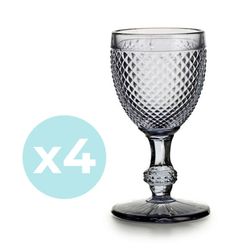 Pack of 4 Bicos Gray Red Wine Glasses, Ø7.7x15.3cm