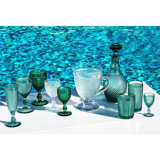 Pack of 4 Mint Green Bicos Red Wine Glasses, Ø7.7x15.3cm