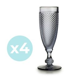 Συσκευασία 4 Γκρι ποτήρια Bicos Flute, Ø7,2x19cm