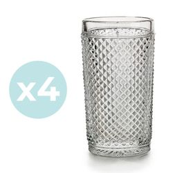 Pack of 4 Bicos Tall Glasses, Ø7.5x13.9cm