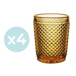 Lot de 4 verres bas Bicos Ambre, Ø8,6x10,7cm