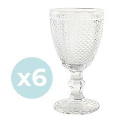 Set de 6 copas de agua de cristal en transparente | Da Gama