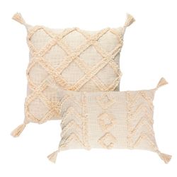 Pack of ivory white cotton cushions | Guajira, 2 pieces