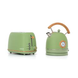 Pack of household appliances, 1 Toaster + 1 green electric kettle