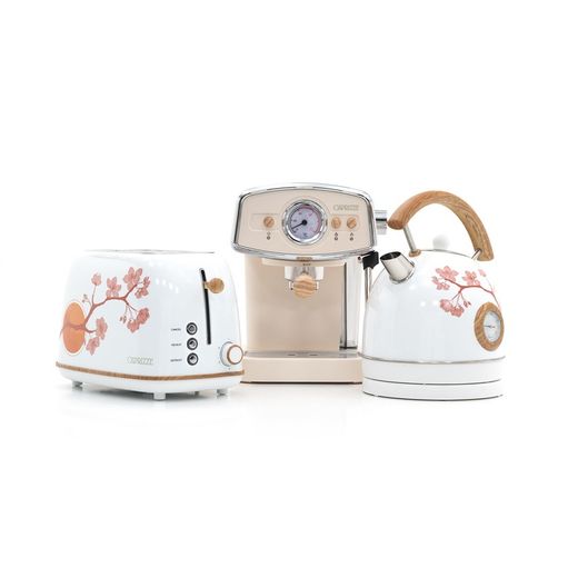 Paket med vita vitvaror, 1 kaffebryggare + 1 brödrost + 1 vattenkokare
