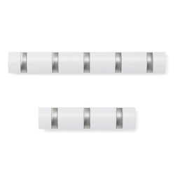Pack of 2 white Flyp Hook wall-mounted coat racks