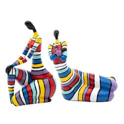 Packs de 2 figurines féminines en polyrésine multicolore ; Nancy et Rachel