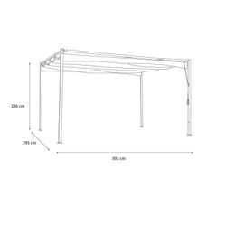 Chillvert Steel Rodas Εξωτερική Πέργκολα με Συρόμενη Τέντα 393x295x225 cm