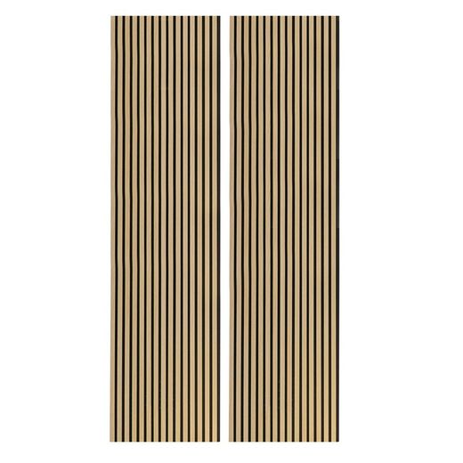 Panel acústico decorativo de madera en natural y negro, 60 x 2,2 x 240 cm | Acustic sound