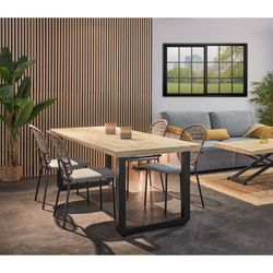 Dekoracyjny panel akustyczny z naturalnego i czarnego drewna, 60 x 2,2 x 120 cm | dźwięk akustyczny