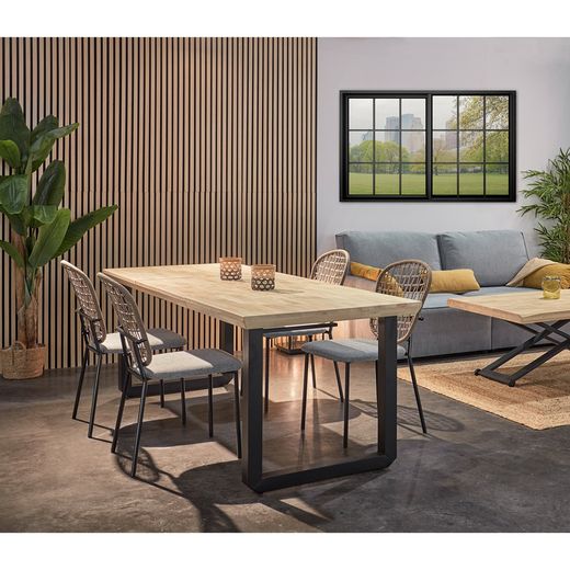 Dekoracyjny panel akustyczny z naturalnego i czarnego drewna, 60 x 2,2 x 120 cm | dźwięk akustyczny