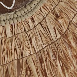 Decorative panel made of natural fibers and wood in natural and brown colors, 61 x 1 x 61 cm | Kasses