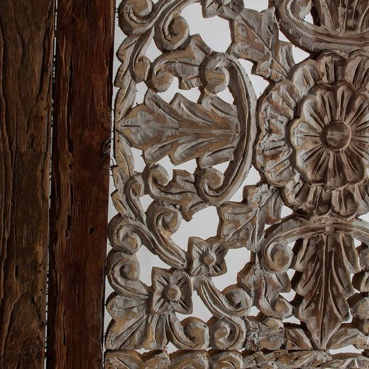 Tropical Wood Decorative Panel Tashkent White/Wood, 166x3x170cm
