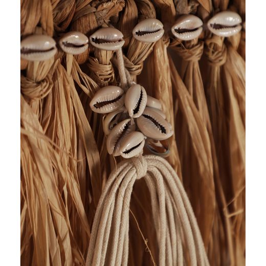 Panel decorativo de rafia en marrón, 40 x 5 x 60 cm | Kasses