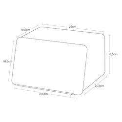 Steel and bamboo bread bin in white and natural, 31.5 x 24.5 x 18.5 cm | Tower