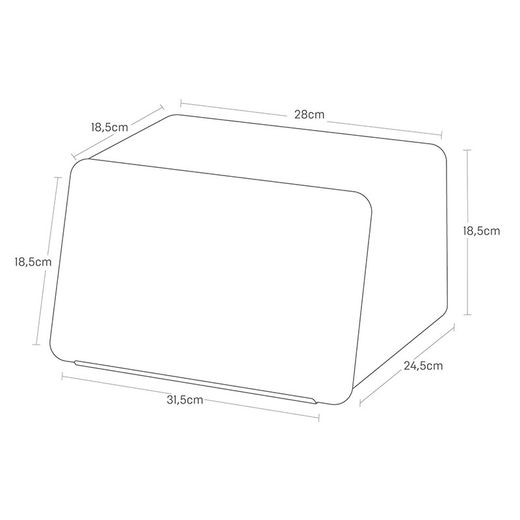 Steel and bamboo bread bin in white and natural, 31.5 x 24.5 x 18.5 cm | Tower