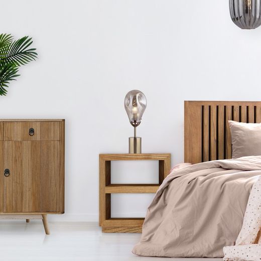 PANIST - Lampe de table en verre de champagne, Ø 23 x H 60 cm