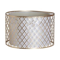 Abajur Branco/Ouro, Ø40x23cm
