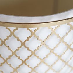 Abajur Branco/Ouro, Ø40x23cm