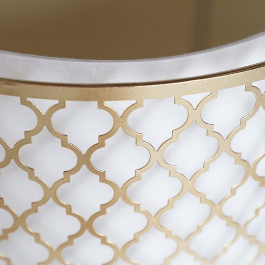 Abajur Branco/Ouro, Ø40x23cm