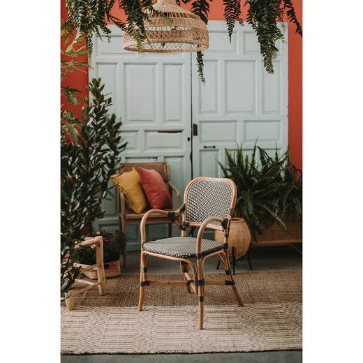 Rattan και μεταλλική απόχρωση σε natural, Ø 65 x 38 cm | Νίκη