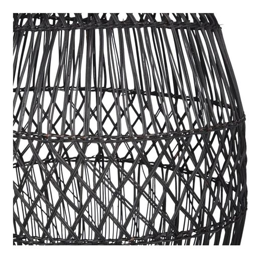 Lampeskærm i rattan og metal i sort, Ø 56 x 70 cm | Jonesy