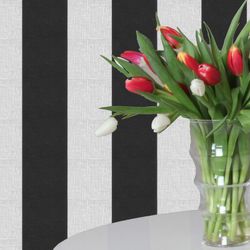Basic Black and White Stripe Wallpaper