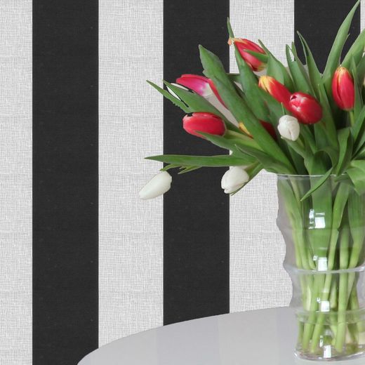 Basic Black and White Stripe Wallpaper