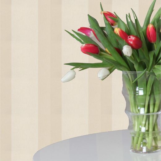 Tapeta Basic w paski beżowo-ecru