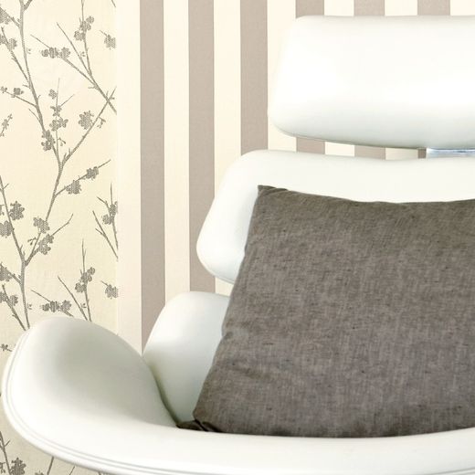 Papel Pintado Básico Raya Marrón-Crudo