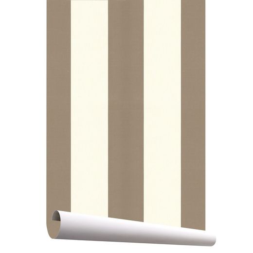 Papel Pintado Básico Raya Marrón-Crudo