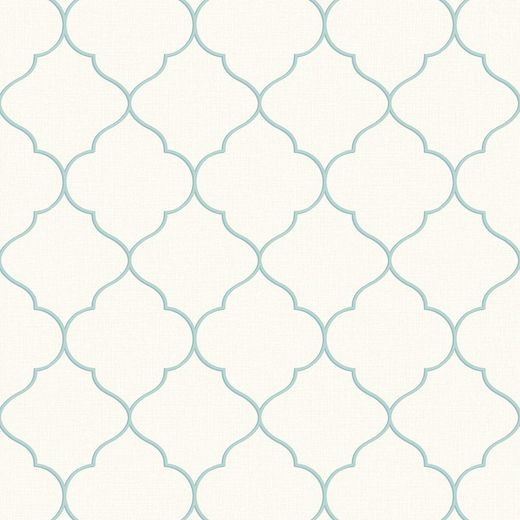 Papier Peint Floral Arabesque Bleu