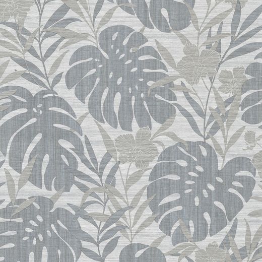Papel Pintado Formentera 2 Hojas Tropicales Gris