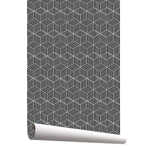 Papel Pintado Geometrico Negro
