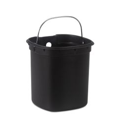 Papelera con pedal de metal en negro, 25 x 20 x 27 cm | Metal
