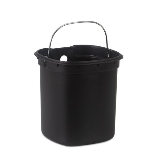 Papelera con pedal de metal en negro, 25 x 20 x 27 cm | Metal
