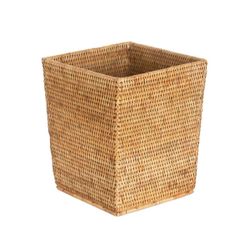 Papelera cuadrada de ratán en natural, 25 x 25 x 30 cm | Ratán